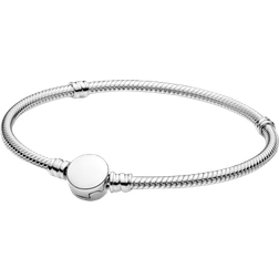 Pandora Moments Engravable Disc Clasp Snake Chain Bracelet - Silver