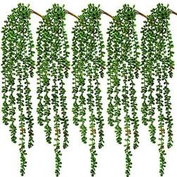 HATOKU 5pcs Succulents Hanging 2.4FT