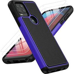 for Motorola Moto G Stylus 5G Case: Dual Layer Protective Heavy Duty Cell Phone Cover Shockproof Rugged with Non Slip Textured Back Military Protection Bumper Tough 6.8inch (Black Blue)