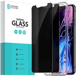 Syncwire Privacy Screen Protector for iPhone 11 Pro Max/iPhone Xs Max (2-Pack) Anti Spy Tempered Glass Film (9H Hardness 6X Stronger Installation Frame Bubble Free)