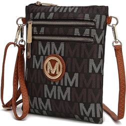 MKF Collection MKF Collection by Mia K. MKF-MU6355BR Valerie Milan M Signature Crossbody Bag, Brown