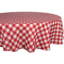 Check 60" Round Indoor/outdoor Tablecloth Red