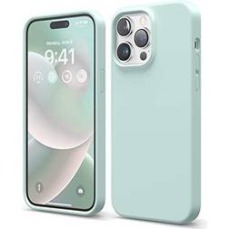 Elago Fodral med flytande silikon kompatibelt med iPhone 14 Pro Max fodral (6,7 tum) premiumsilikon, helkroppsskydd – 4 lager stöttåligt telefonfodral, reptåligt mjukt mikrofiberfoder (mint)