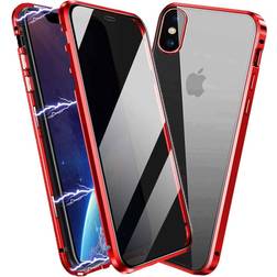 Privacy Magnetic Case for iPhone XR, Anti Peep Magnetic Adsorption Privacy Screen Protector Double Sided Tempered Glass Metal Bumper Frame Anti-Peeping Phone Case Anti-Spy Cover for iPhone XR