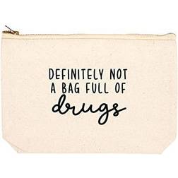 Andaz Press Funny Makeup Bag Canvas Cosmetic Bag with Zipper Definitely Not A Bag Full of Drugs Makeup Pouch 6.5 x 9