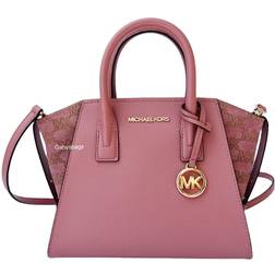 Michael Kors Avril Small Top Zip Satchel Shoulder Crossbody Bag - MK Pink Rose