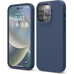 Elago iPhone 14 Pro Liquid Silicone Case Full Body Protective Cover Shockproof Slim Phone Case Anti-Scratch 6.1 inch (Jean Indigo)