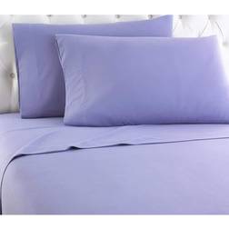 Micro Flannel Solid California King Bed Sheet Purple