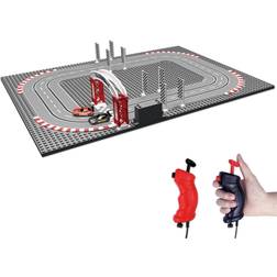 World's smallest slot car race! Includes 2 cars that are x 1:87 scale sport cars with headlights