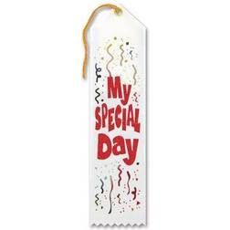 Beistle 2 x 8 My Special Day Award Ribbon; White 9/Pack AR033