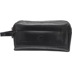 Men's Double Compartment Top Zipper Toiletry Kit Black