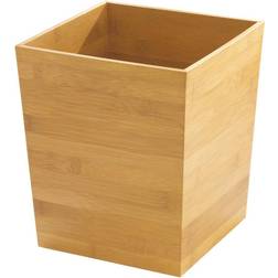 iDESIGN Small Square Formbu Wood Bathroom Wastebasket Bamboo