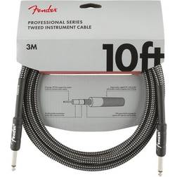 Fender Pro Series 10 foot Instrument Cable, Grey Tweed