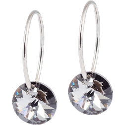Blomdahl Round Pendant Earrings - Silver/Black