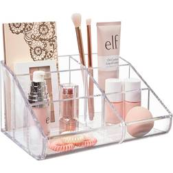 Stori Clear Plastic 6-Compartment Vanity Makeup Organizer