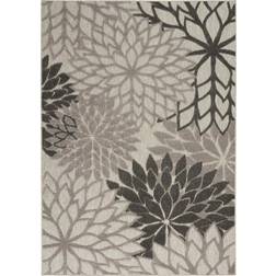 Nourison Aloha Dahlia Tropical Gray, Silver