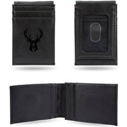 Rico NBA Bucks Laser Engraved Black Front Pocket Wallet/Money Clip