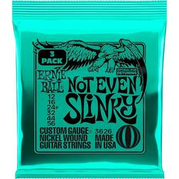 Ernie Ball Not Even Slinky Nickel Wound Electric Guitar Strings 3 Pack 12-56 Gauge