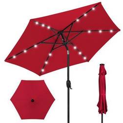 Best Choice Products Outdoor Market Solar Tilt Patio Umbrella with LED 229cm