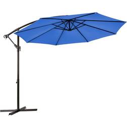 Costway 10FT Patio Offset Hanging Umbrella Easy Tilt Adjustment Ribs Backyard