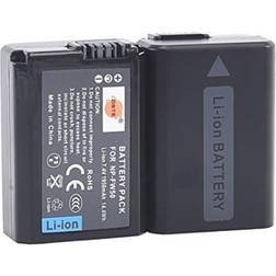DSTE Replacement for 2X NP-FW50 Battery Compatible Sony Alpha 7 7R 7R II 7S a7R a7S a7R II a5000 a5100 a6000 a6100 a6300 a6400 a6500 NEX-7 SLT-A37