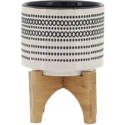 Sagebrook Home 5 Aztec Planter with Wood Stand