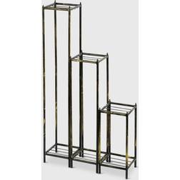 Ore International 3pc Iron Square Plant Stands Black/Gold