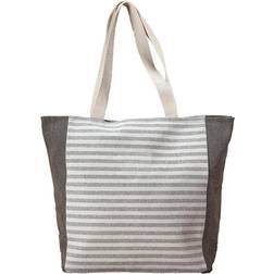 Gray Stripe Canvas Tote