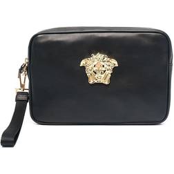 Versace Black/Gold Mens Medusa Plaque Clutch Bag