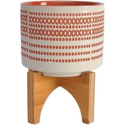 Sagebrook Home 5 Aztec Planter with Wood Stand