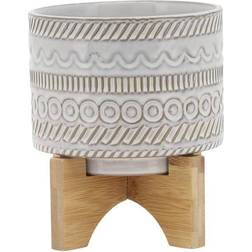 Sagebrook Home 5 Tribal Planter with Wood Stand