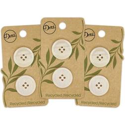 Dritz 23mm Recycled Paper Round Buttons Natural