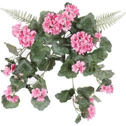 Vickerman Geranium Hanging Bush 22" Pink Artificial Plant