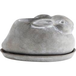 3R Studios Cement Rabbit Planter & Saucer Set 2