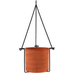 Achla Designs 22.5 H Black Wrought Iron Vera Hanging Planter w/Cylindrical Sienna