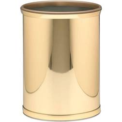 Kraftware Mylar Wastebasket In Polished Brass - Polished Brass Wastebasket