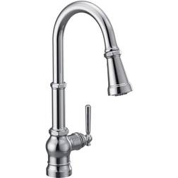 Moen Paterson 17" Single Hole Deck Mounted Arc Pull-Down Kitchen Faucet Gray