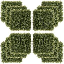 OutSunny 2 12-Piece Green Artificial Boxwood Wall Panels Float Grass Greenery Backdrop