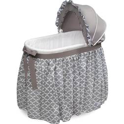 Badger Basket Wishes Oval Bassinet Full Length Skirt Lantern 17x33"