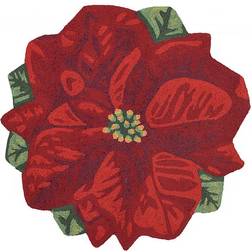 Liora Manne Poinsettia 3' Round Indoor/outdoor Red