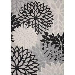 Nourison Aloha Dahlia Tropical Black, White