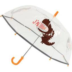 SMATI Parapluie Enfant Transparent Cloche Bordure fluorescerande, Hungrig Dinosaurie, En storlek, Fällbart paraply