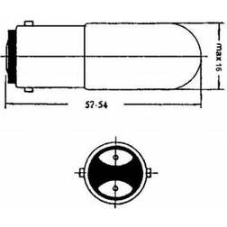 Glødelampe 24v 7w ba15d 16x54 mm