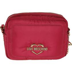 Love Moschino Small fuchsia nylon crossbody bag with zip, Fuchsia