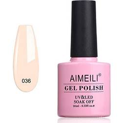 AIMEILI Soak Off UV LED gel nagellack naken mjuk rosa 036