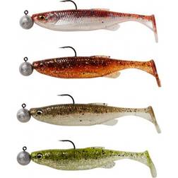 Savage Gear Leurre souple Fat Minnow T-Tail RTF 9cm Cdt Par 4, Couleur Clearwater Mix, Long. 9cm, Poids 7g 7,5g, Taille #2/0