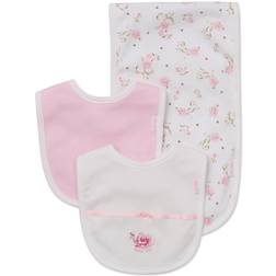 Little Me Girls' Rose Bibs & Burp Cloth Set Baby