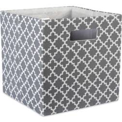 DII Imports Square Lattice Print Polyester Storage Bin