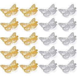 Butterfly Hair Clips 20 Pieces Metal Butterfly Hair Clamps Gold Butterfly Barrettes Claw Pins