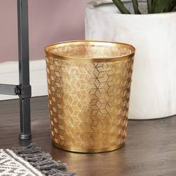 CosmoLiving Cosmopolitan Gold Metal Glam Small Waste Bin